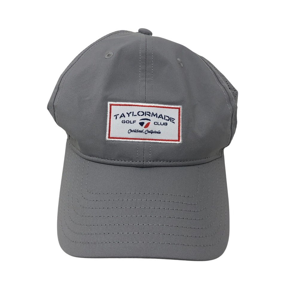TaylorMade Performance Lite Patch Hat Gray Perforated Golf Adjustable